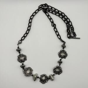 Vintage Y2K Boho Chunky Chain Toggle Clasp Necklace